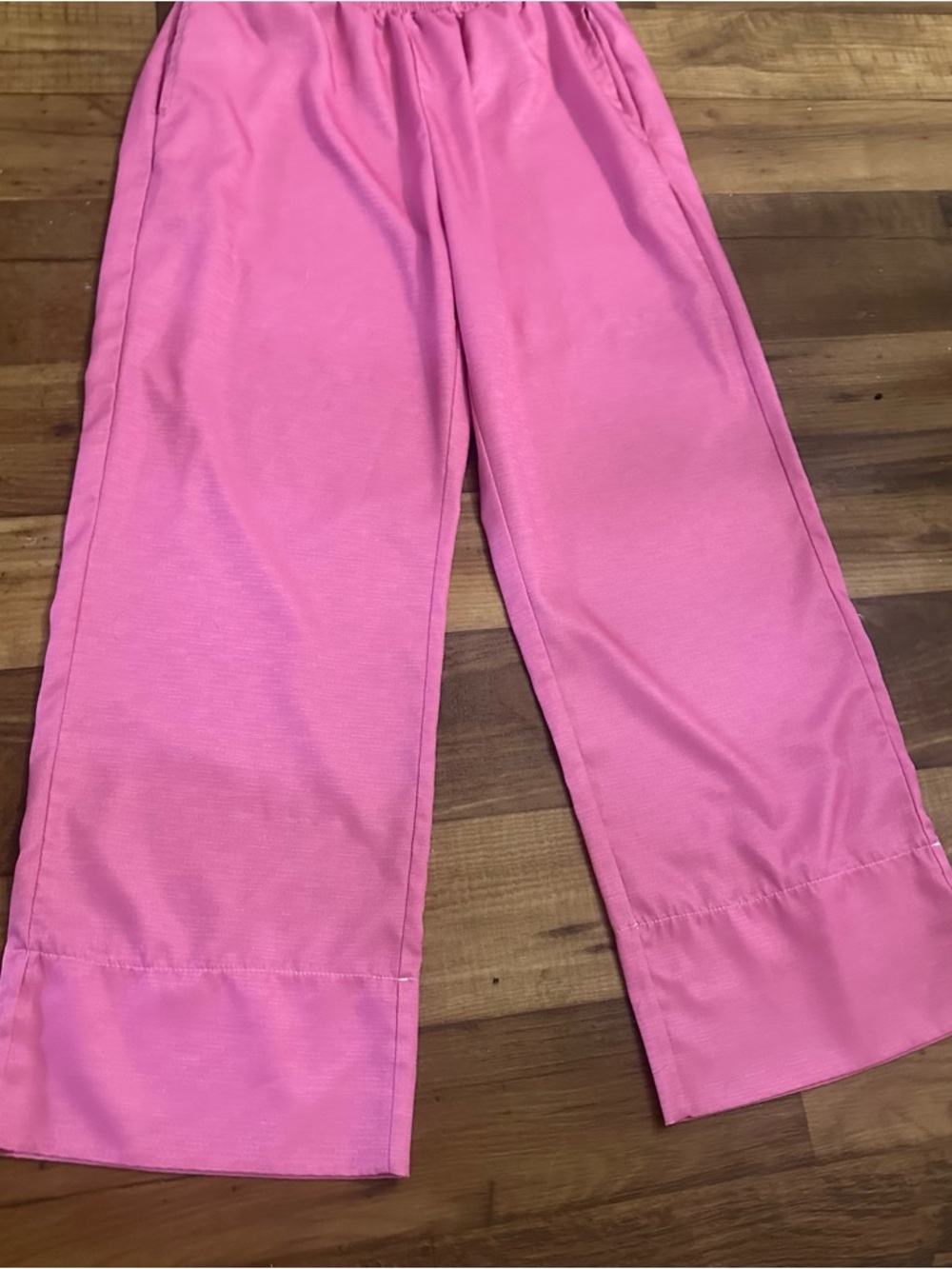 Pink Matching Set Crop Top Wide Leg Pants Resort Summer Outfit M - Picture 5 of 5